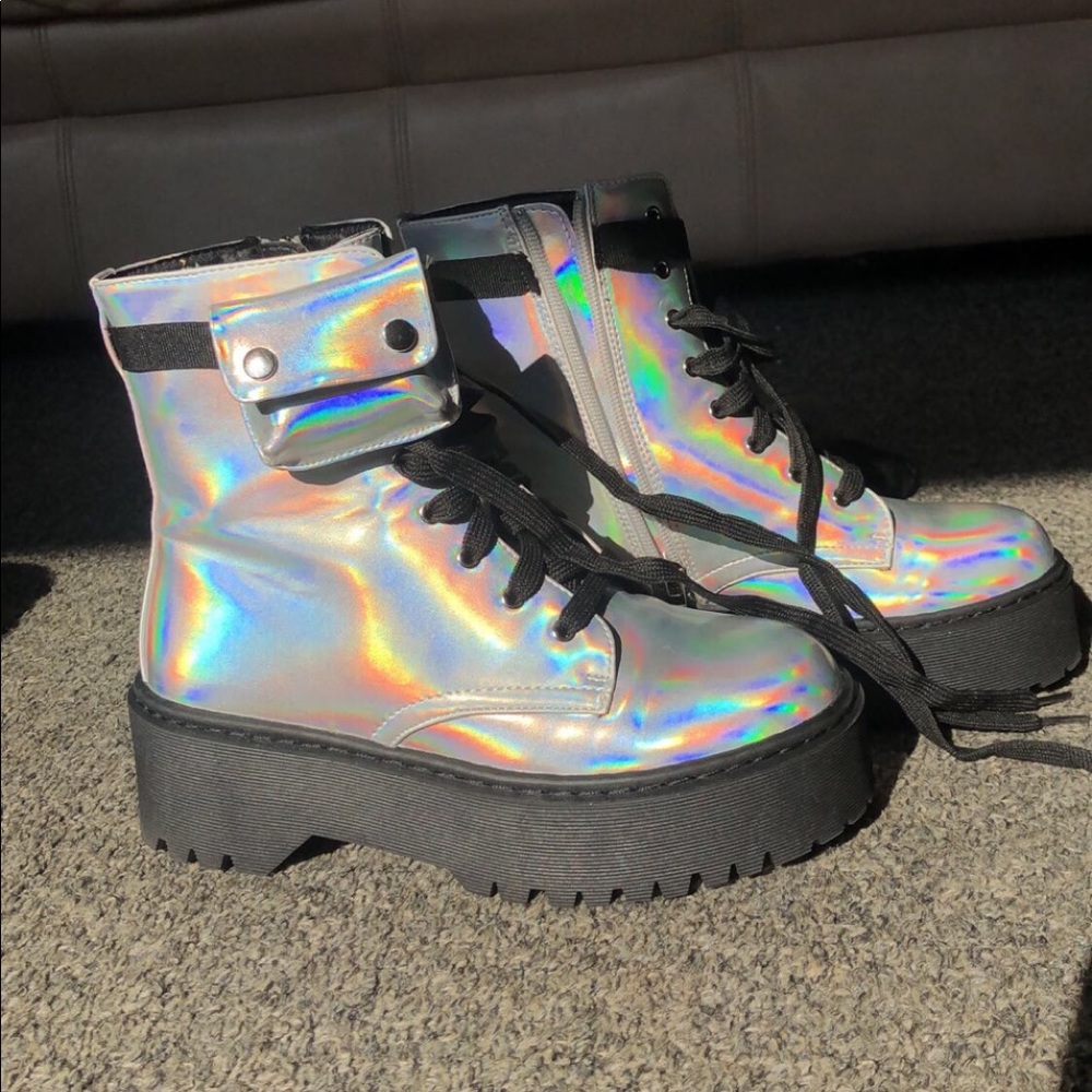 Holographic doc style boots!